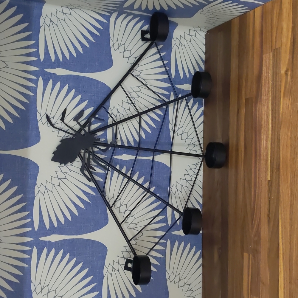 3/$30 Metal spider Halloween black tealight candle holder